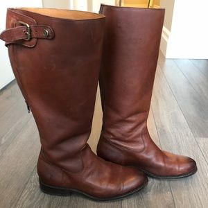 Frye Jayden Buckle Back Zip Boots - size 8.5